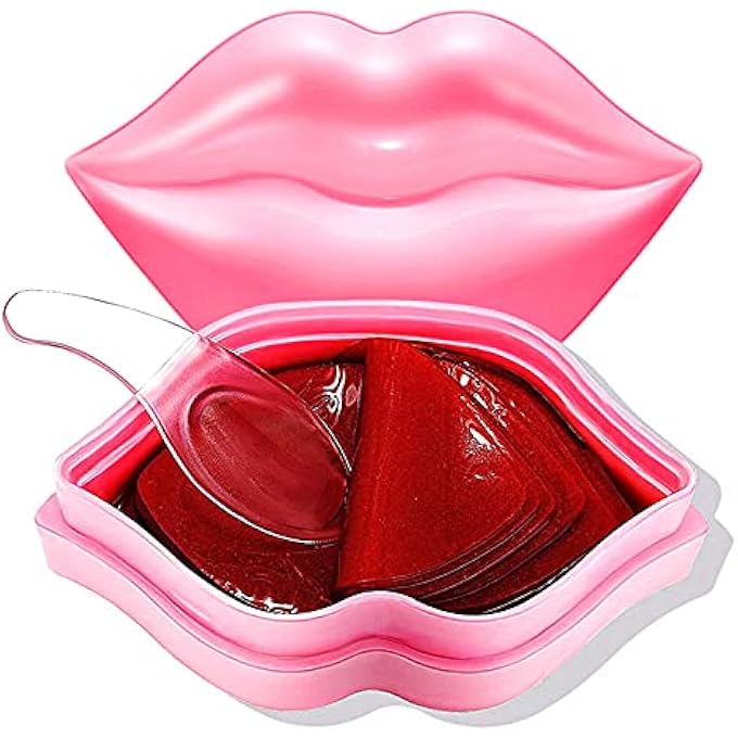 Miniling 20PCS MOISTURIZING/PLUMPING LIP MASK, RESTORES MOISTURE MASK FOR DRY LIPS AND LINES OVERNIGHT CARE, GEL TREATMENT MASKS  (PINK) - Image 1